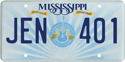MS license plate JEN401