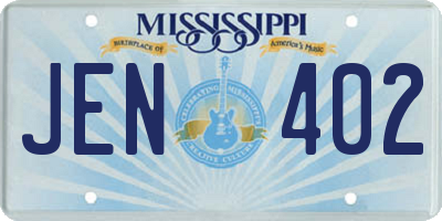 MS license plate JEN402