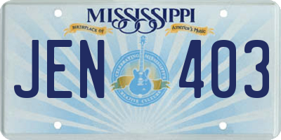 MS license plate JEN403