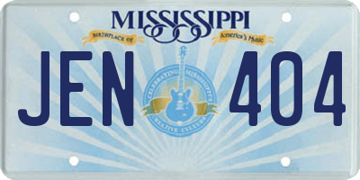 MS license plate JEN404