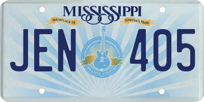 MS license plate JEN405