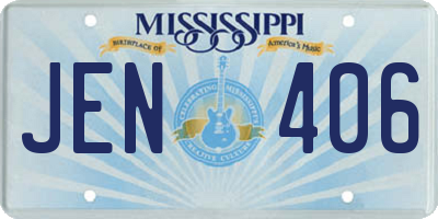 MS license plate JEN406