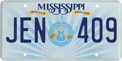 MS license plate JEN409