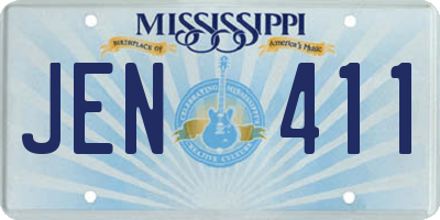 MS license plate JEN411