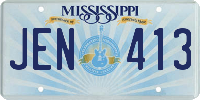 MS license plate JEN413