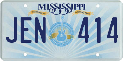 MS license plate JEN414