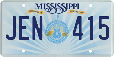 MS license plate JEN415