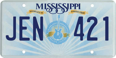 MS license plate JEN421