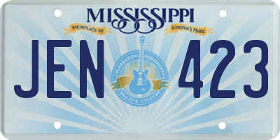 MS license plate JEN423