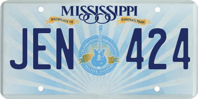 MS license plate JEN424