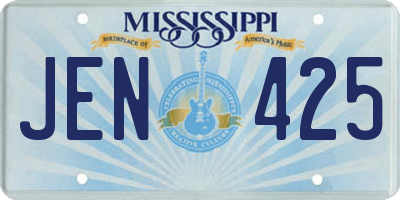MS license plate JEN425