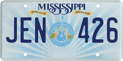 MS license plate JEN426
