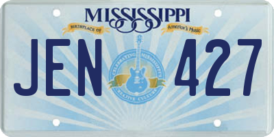 MS license plate JEN427