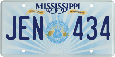 MS license plate JEN434