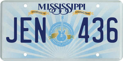 MS license plate JEN436
