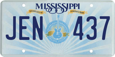 MS license plate JEN437