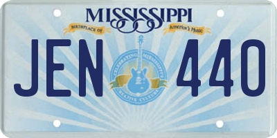 MS license plate JEN440