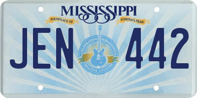MS license plate JEN442