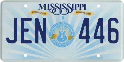 MS license plate JEN446