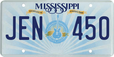 MS license plate JEN450