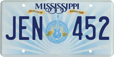 MS license plate JEN452