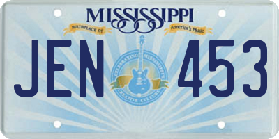 MS license plate JEN453