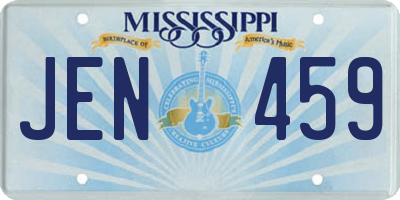 MS license plate JEN459