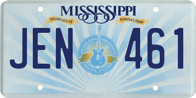 MS license plate JEN461