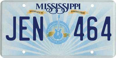 MS license plate JEN464