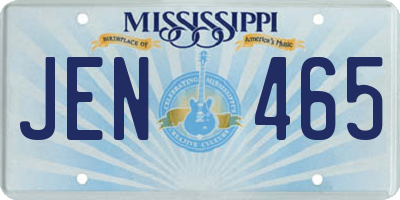 MS license plate JEN465