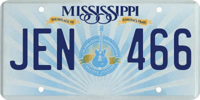 MS license plate JEN466