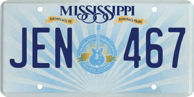 MS license plate JEN467