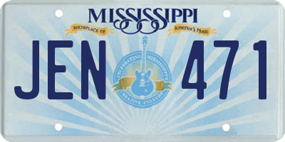 MS license plate JEN471