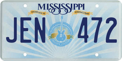 MS license plate JEN472
