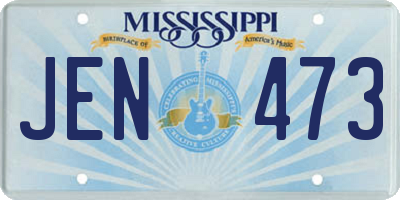 MS license plate JEN473