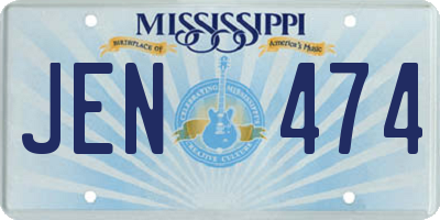 MS license plate JEN474