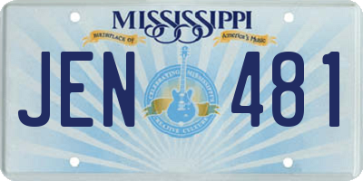 MS license plate JEN481