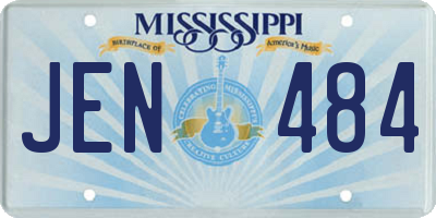 MS license plate JEN484