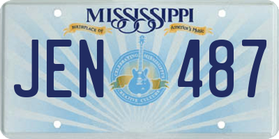 MS license plate JEN487