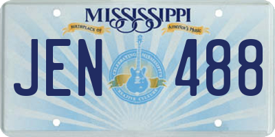 MS license plate JEN488