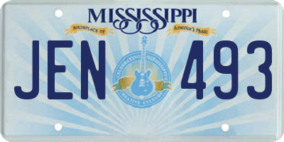 MS license plate JEN493