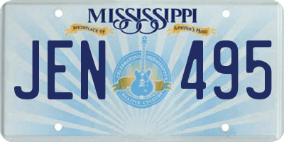 MS license plate JEN495