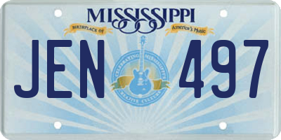 MS license plate JEN497
