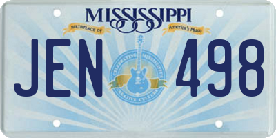 MS license plate JEN498