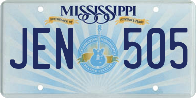 MS license plate JEN505