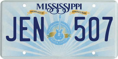 MS license plate JEN507