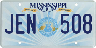 MS license plate JEN508
