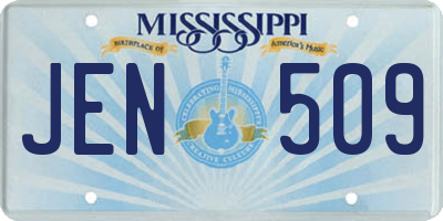 MS license plate JEN509