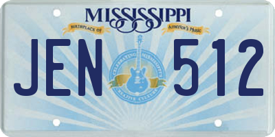 MS license plate JEN512