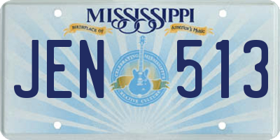 MS license plate JEN513
